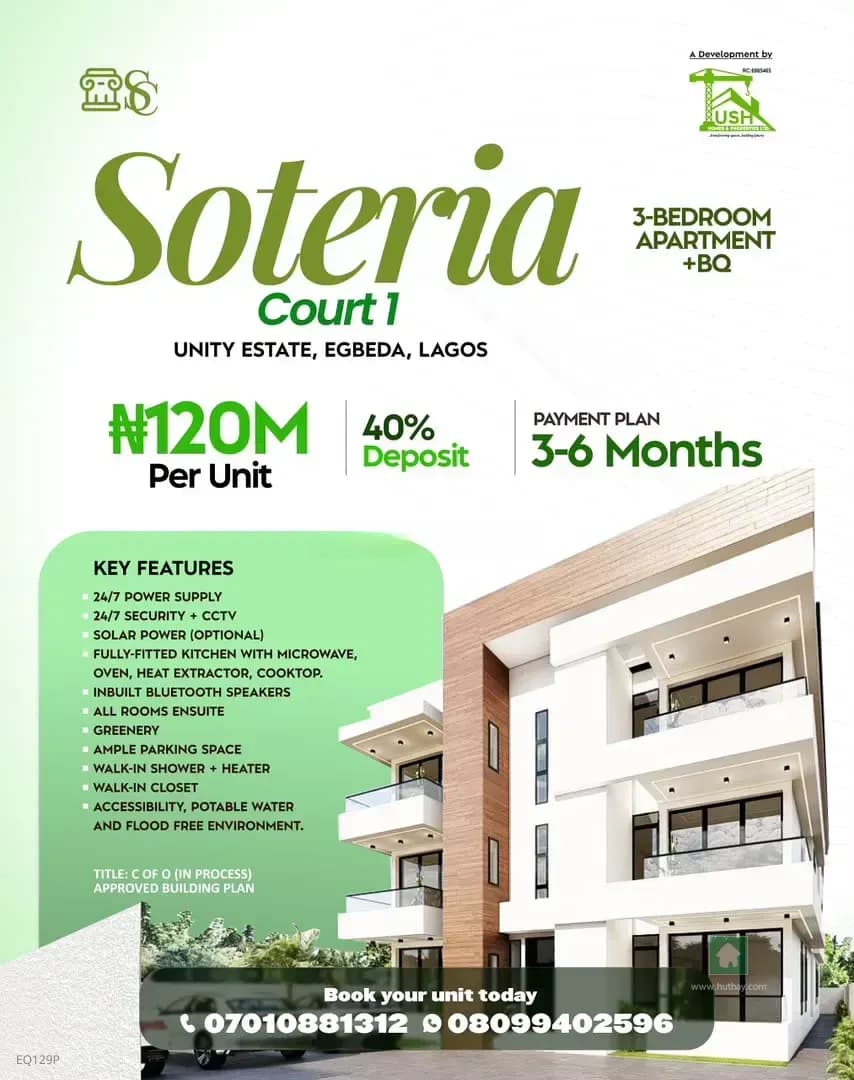 Contemporary Block of Flats in Egbeda with Modern Amenities