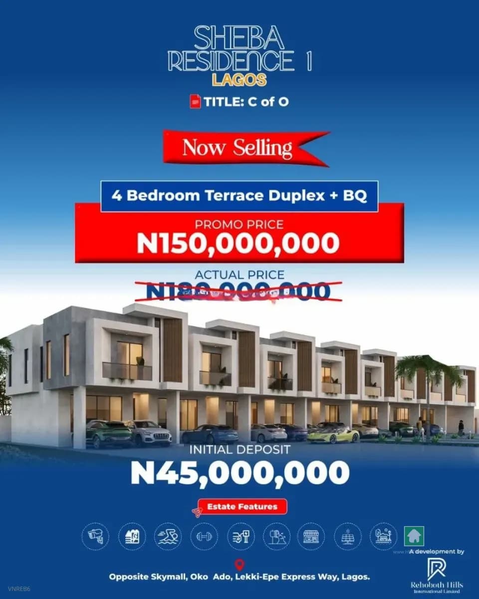 Modern 4-Bedroom Terrace in Sangotedo, Ajah, Lagos