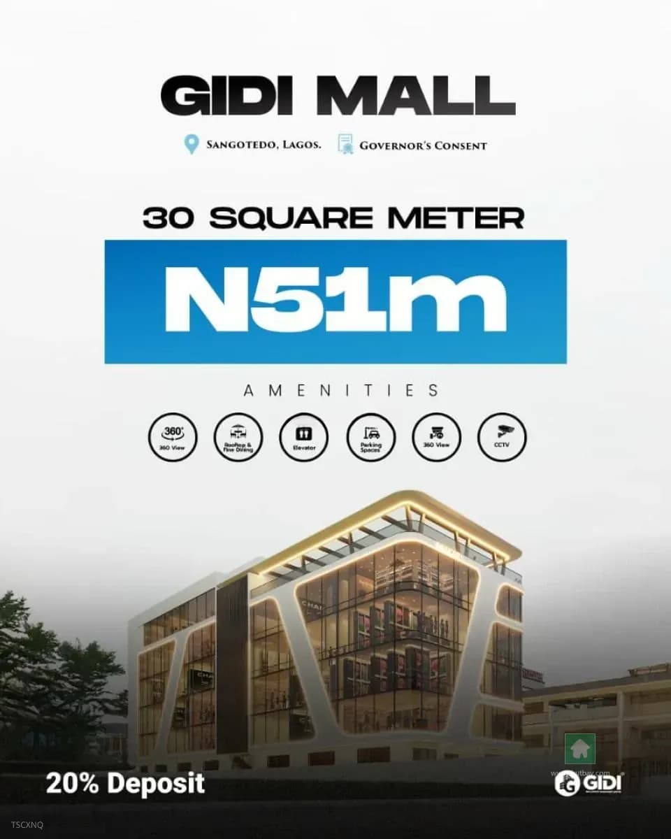 Commercial Property for Sale at Gidi Mall, Sangotedo, Lagos