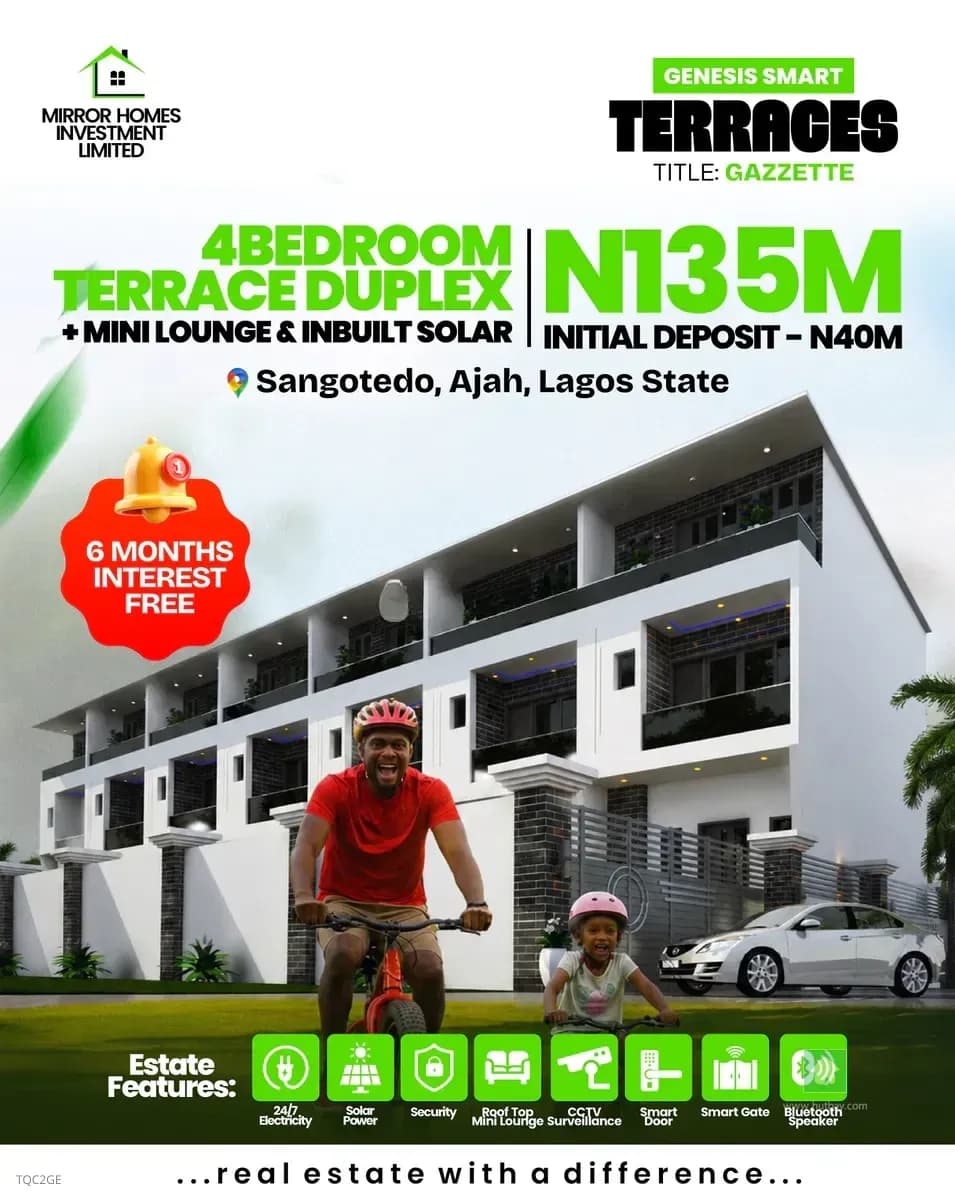 Luxury Terrace Home with Smart Technology in Sangotedo, Lagos